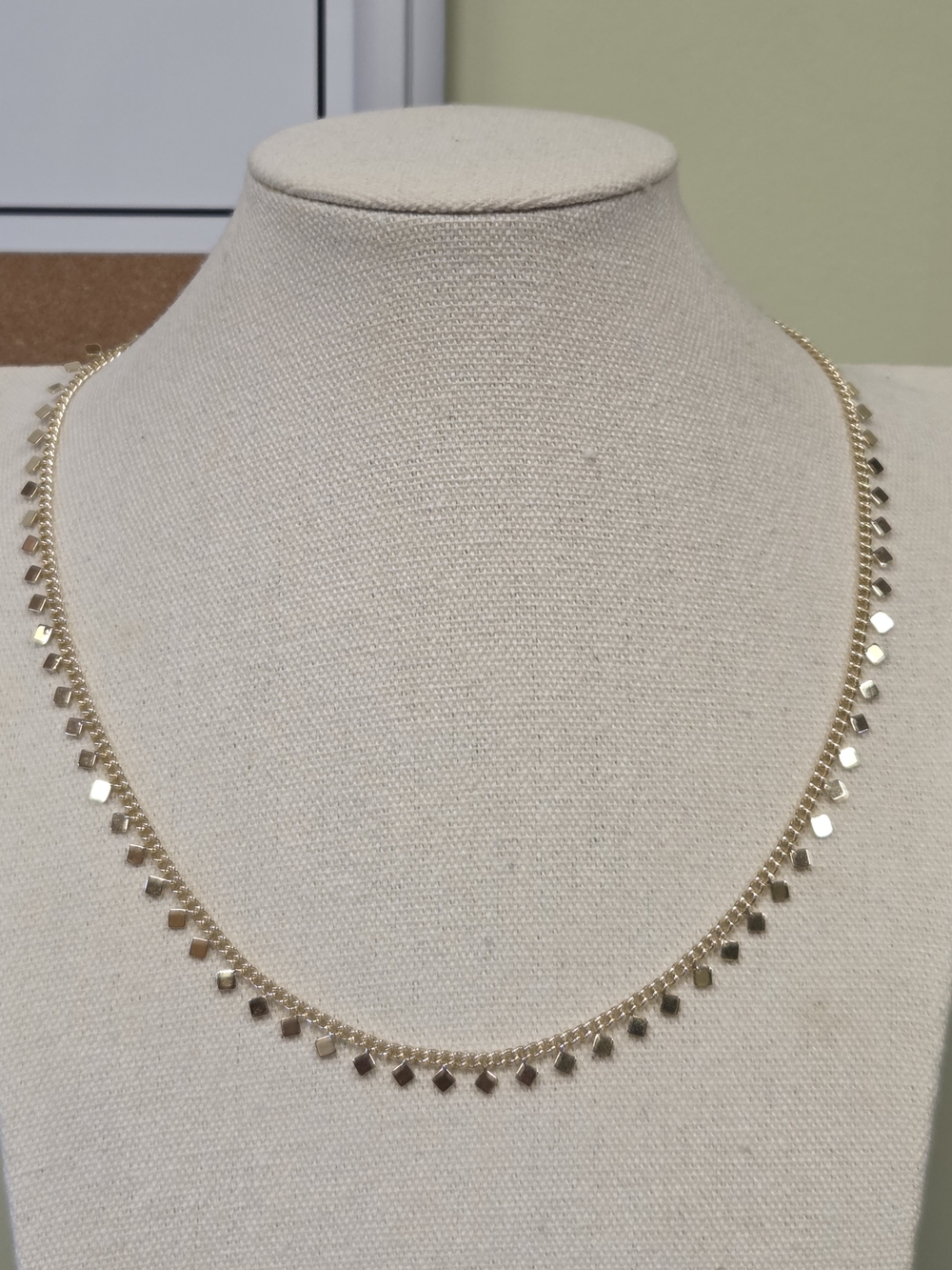 18k Gold Disc Fringe Necklace
